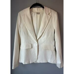 $325 JASON WU The Classics Embroidered Off White Linen Rayon Button Blazer sz Xs